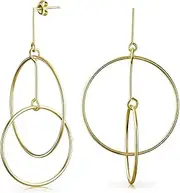 [Bling Jewelry] Delicate Minimalist Geometric Thin Round Open Circle Modern Threader Hoop Earrings For Women Teen .925 Sterling Silver