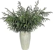 YXZZWL 4 Pcs Christmas Norfolk Pine Branches, 36 Inch Real Touch Artificial Norfolk Pine Branch Faux Cedar Pine Stem Fake Greenery Pine Picks for Vase DIY Garland Wreath Home Garden Decoration