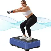 SogesPower Vibration Plate Exercise Machine, Full Body Workout Vibration Plate for Lymphatic Drainage Weight Loss, Shake Plate Machine with Loop Bands, Vibrating Power Plate for Home Gym, 330LBS
