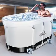 XL 130 Gal Ice Bathtub for Cold Plunge,2025 Large Oval Ice Bath Tubs for Athletes,PortableColdPlunge Tub,Cold Water Plunge Tub Foldable, ColdPlunge for Family,Ice Baths for Home,Gyms,Indoor Use