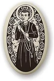 [Touchstone] St Gerard Porcelain Oval Medal on Braided Cord | Patron Saint of Expectant Mothers and Childbirth