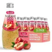Pardesi Basil Seed Drink Peach Flavor 290ml 9.8 Fl Oz | Pack of 12 (117.6 FL...