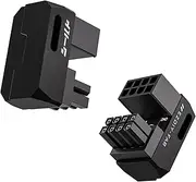 EZDIY-FAB Shield Series 8-Pin PCIe GPU Power Adapter,180-Degree U-Turn Angled Connector, Aluminum Design for Graphics Cards – Reverse Type,Black-2 Pack