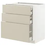 METOD / MAXIMERA base cb 3 frnts/2 low/1 md/1 hi drw, white/Havstorp beige, 80x60x80 cm