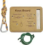 Knot Tying Practice Board, Portable Rope Training Tool, Quick Tie Simulator, Realistic Hands-On Experience, Sturdy Wooden Base, Skill Development for Outdoor Adventures