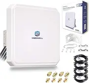 Maswell 4X4 MIMO Panel Antenna 5G for Rugged Router Modem Gateway, 2.2M LMR240 Equivalent Low-Loss Cable with 4X SMA-Male & RP-SMA & TS-9 (Full Kit)