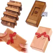 Puzzle Box 3 Pack Wooden Secret Puzzle Box With Hidden Compartment 3D Brain T CR