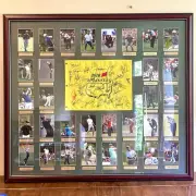 2018 Masters Multi-Signed Golf Flag with Photos – Framed + Certificate Authentic