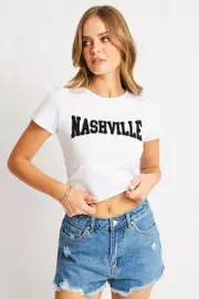 White Graphic Tee Short Sleeve - Size XL, Women's Graphic Tee