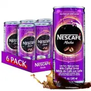 Nescafe Mocha Milk Coffee Drink Low Fat 8.1 oz ( Pack of 6 )~5/17/2026