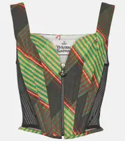 [Vivienne Westwood] Vivienne Westwood Classic tartan cotton and linen corset AU 14 multicoloured