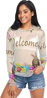 [RPLIFE] Cute Bunnies Welcome Mesh Tops, Sexy Sheer Tops for Women S-XXL