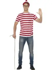 Where's Wally Adult Fancy Dress Costume Kit Waldo Book Week Fancy Dress Outfit