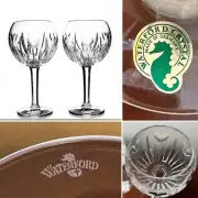 NEW! Set of 2 WATERFORD CRYSTAL Millennium Love (Hearts) Balloon Goblets 16 oz.