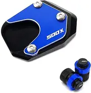 Mobi Support Accessories Motorcycle Kickstand Enlarge Side Stand Extension & Tire Valve Caps CB500X CB 500 X 500X 2013-2021 2022 (Color : A Set Blue)