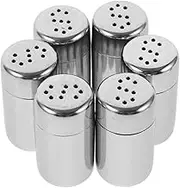 Ciieeo 6pcs Stainless Steel Spice Containers with Shaker Lids Portable Travel Seasoning Bottles for Camping Home and Commercial Kitchens Includes Versatile Storage Bag