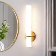 KAISITE Modern LED Wall Sconce w/ Frosted Cylindrical Acrylic Shade, Set of 2