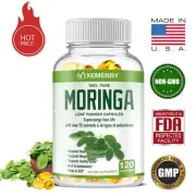 Moringa Capsules 1000mg - Organic,Natural,Anti-aging,Weight Loss,Green Superfood