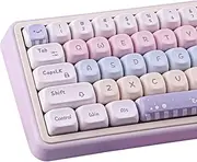 Tsungup PBT MOA Keycaps,135 Keys Purple Cute Candy Custom Keycaps 60 65 75 Percent, Dye-Sub Key Caps Keyboard Keycap Set for ANSI Layout,MX Swithes Mechanical Keyboards