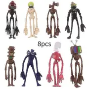 8pcs/set Siren Head Action Figure Toys Cake Topper Home Ornament Decoration Gifts