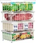 Freezer Organizer Bins - Fit 10 to 20 Cu.Ft Deep Freezer, 4 Pack Large Expandabl