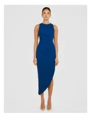 [Pilgrim] Dimitri High Neck Midi Dress in Blue