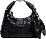 Woven Convertible Bag, Clutch to Crossbody Bag with Convertible Shoulder Strap, Luxury Hand-woven design with Silver-tone hardware, with bonus Razzberry Dust Bag