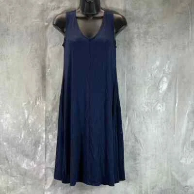 Style & Co Women's Industrial Blue V-Neck Crossback Flip Flop Dress SZ S