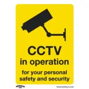 Sealey Warning Safety Sign - CCTV - Rigid Plastic - Pack of 10 SS40P10