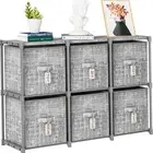 Cube Storage Organizer Shelf with 6 Printed Bins + Labels, Cubby Storage Orga...