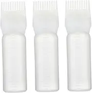 FRCOLOR Hair Dye Bottle Comb Applicator Pack Graduated Scale for Precise Application White