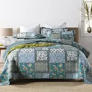 Luxury Quilted 100% Cotton Bedspread Coverlet Set Patchwork Quilt King Super King Size Bed 250x270cm Lafite