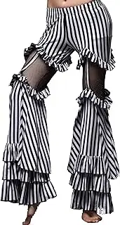 [ZLTdream] Tribe Belly Dance Striped Bell-Bottomed Pants Cotton