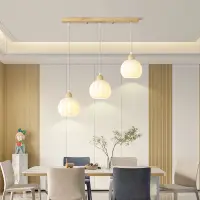在飛比找蝦皮購物優惠-現代吊燈簡約臥室客廳吊燈日式原木餐廳燈
