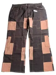 Boohoo Man Rigid Patchwork Flared Denim Oversized Size 46
