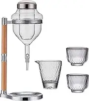 Llazsybz Japanese Sake Dispenser with Glasses and Cups for Cold Sake Portion, Argent