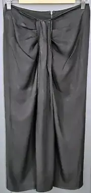 SEED HERITAGE Ladies Black Midi Skirt With Ruched Detail At Front Size 8 NWT