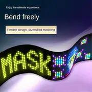 LED Pixel Panel,USB 5V Flexible LED Module RGB Scrolling Text Animation Display,Bluetooth APP,16X32 Black