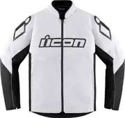 Icon Hooligan CE, textile jacket , color: White/Black , size: XL