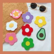 Cartoon Silicon Flower Hand Held Portable Travel Make Up Cosmetic Mirror