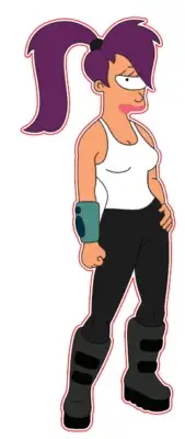 Futurama Turanga Leela logo Sticker W24mm x H65mm