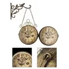Creative European Double-Sided Metal Wall Clock for Office Living Room Cafe