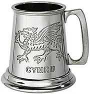 Wentworth Pewter Quarter Pint Welsh Dragon Baby Mug, Baby Gift, Keepsake