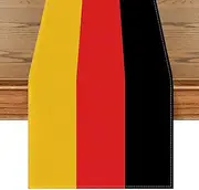 German Flag Table | Linen Table Decor In Black Red Yellow | Reusable 11.8x71.65in, Splash-Proof Tablecloth For Kitchen Dining Room & German-Themed Parties
