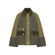 [Barbour] Barbour Milby Quilted Colour-block Jacket 12 UK GREEN