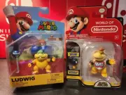 World of Nintendo 4" Figure 2 Lot: Ludwig Koopa & Bowser Jr (With Bob-omb)