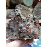 水晶 紅水晶 共生 晶簇 原礦