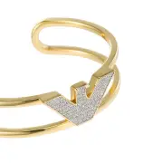 Emporio Armani Gold Plated Brass Fashion Cuff Bangle