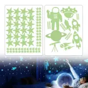 Glow On Ceiling Astronaut Star Stickers Glow In The Dark Moon Wall Stickers