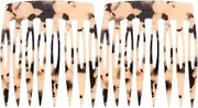 FRCOLOR 2 Pcs French Hair Side Comb Small French Twist Decorative Hair Combs Acetate Sheet Clips for Women Bride